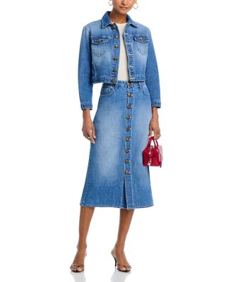 Kathleen Button Front Midi Skirt