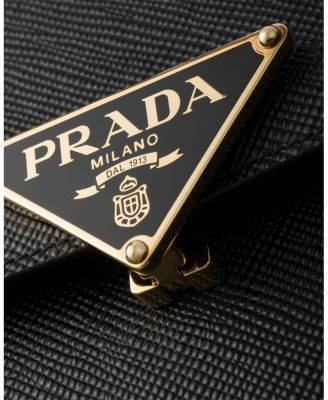 Saffiano Leather Flap Shoulder Bag