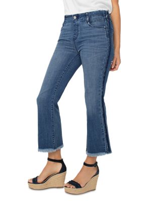 Gia Mid Rise Glider Crop Flare Leg Jeans