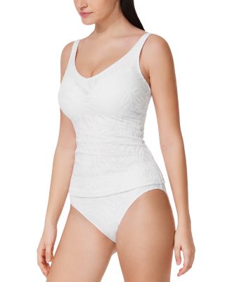 Skyfall D Cup Tankini Top &amp; Mid Rise Lace Bikini Bottom