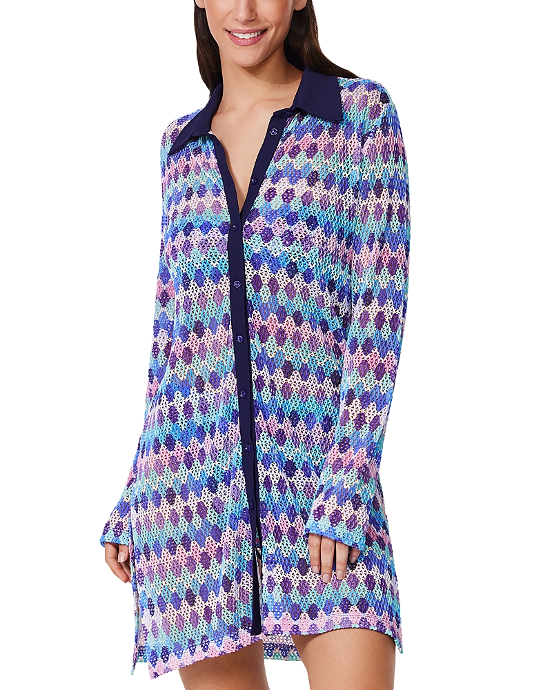 Profile By Gottex Long Sleeved Blouse Swim Cover Up