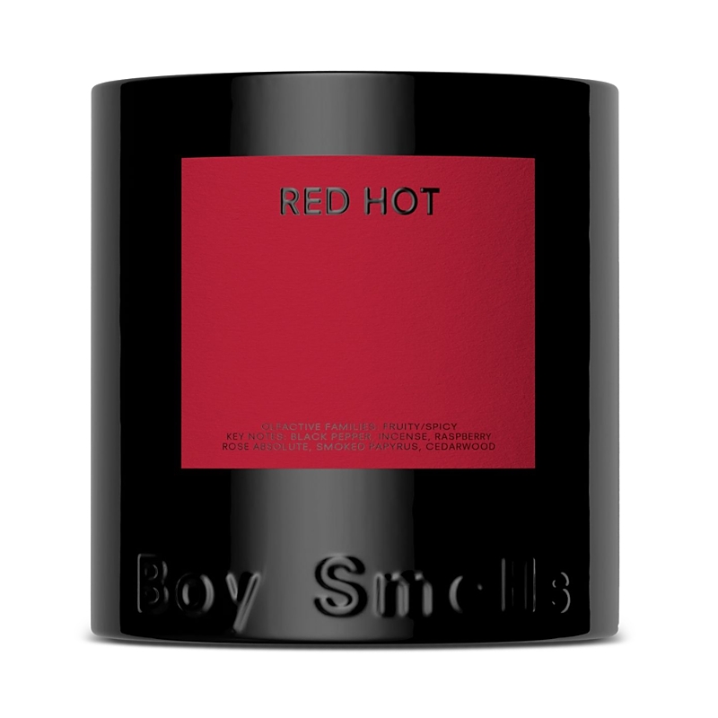 Boy Smells Red Hot Candle In Red