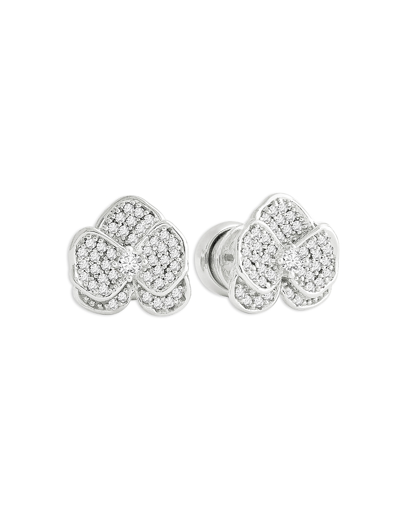 Anabel Aram Pave Orchid Stud Earrings