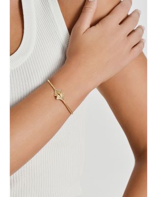 Pav&eacute; Ginkgo Leaves Cuff Bracelet 