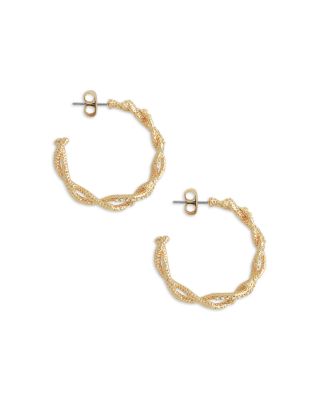 Pav&eacute; Coral Hoop Earrings 