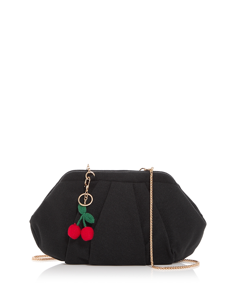 Aqua Linen & Cotton Pouch With Bag Charm - Exclusive