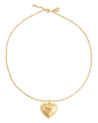 Large Heart Locket Pendant Necklace, 16"-17"