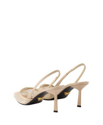  Women's Mesh Fabric Slingback Pumps