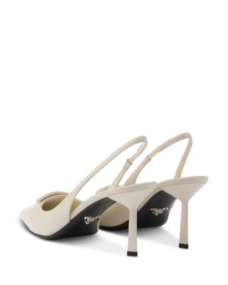 Women's Saffiano Patent Leather Slingback Pumps