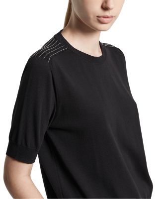 Knitted Short Sleeve Crewneck Sweater