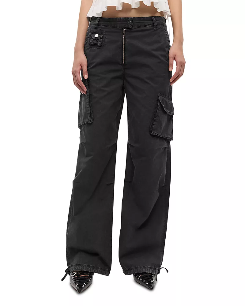 Ganni Washed Cotton Twill Pants