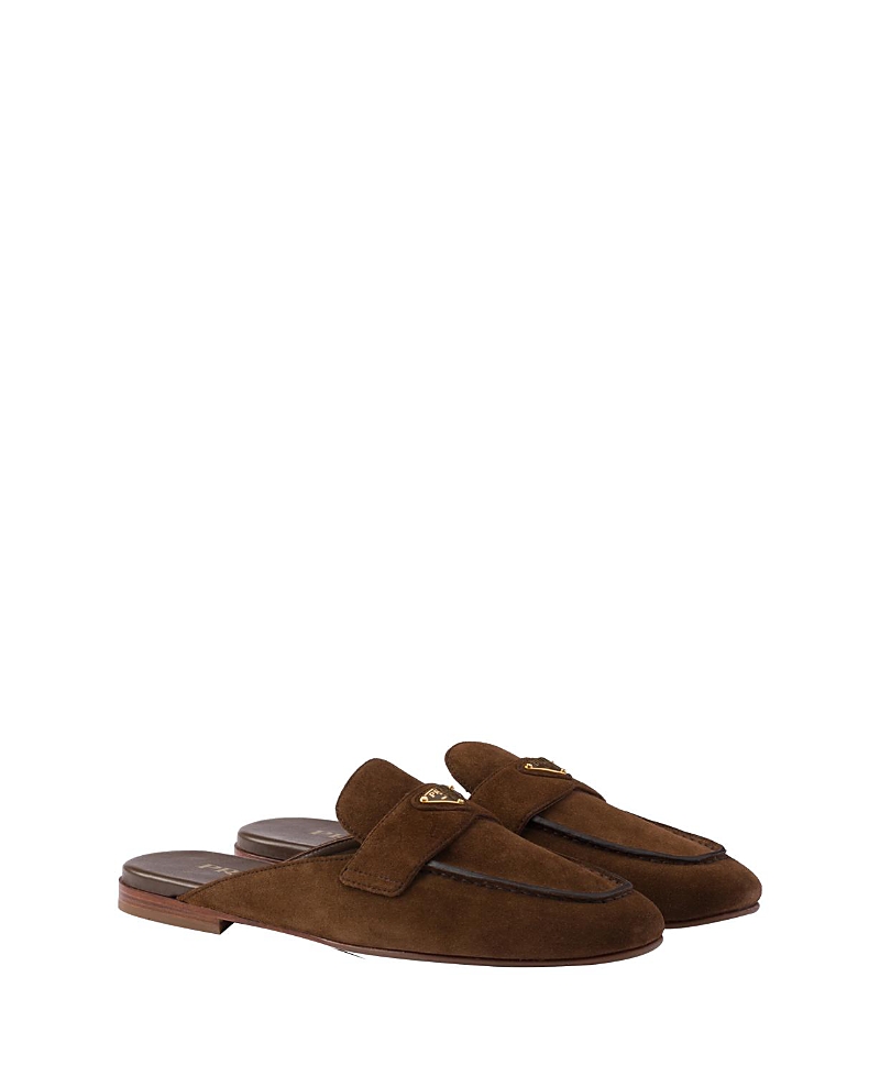 Prada Loafers Mules In Cocoa Brown