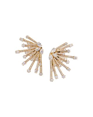 Nadri - Cubic Zirconia Starlet Jacket Earrings in Gold Tone