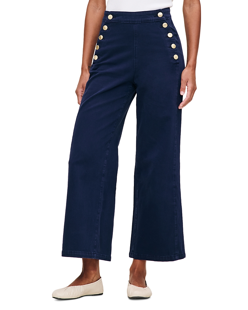 Dl1961 Hepburn High Rise Ankle Wide Leg Jeans In Bright Navy Twill