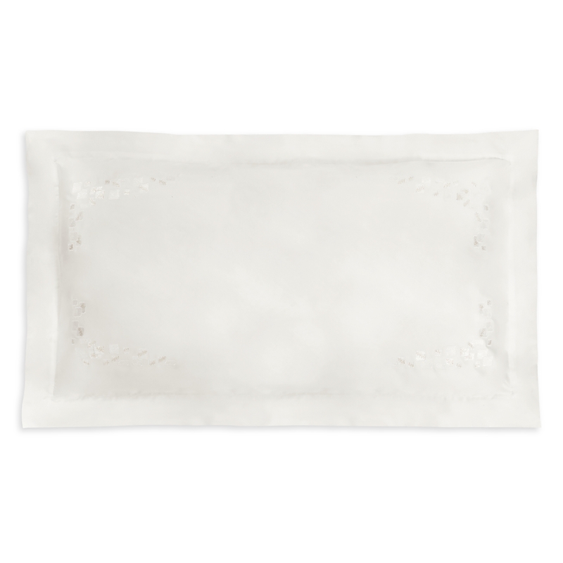 Dea Luxury Linens Matera Embroidered Standard Sham In Ivory/ Ivory