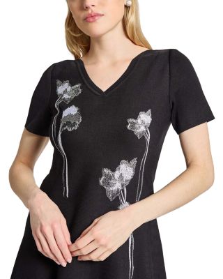 Fit And Flare Embroidered Dress