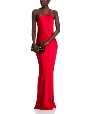 One Shoulder Open Back Gown