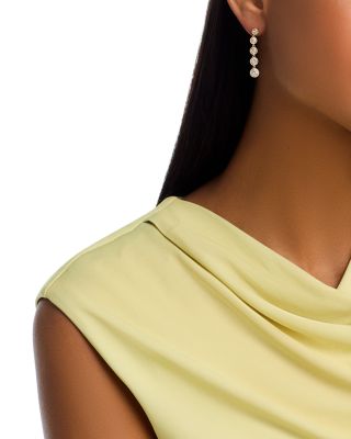 Diamond Bezel Drop Earrings in 14K Yellow Gold, 1.30 tcw