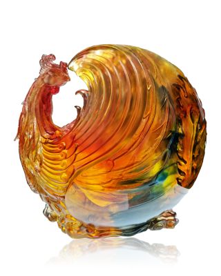 Lifted By Winds, High Above Clouds Crystal Phoenix Figurine