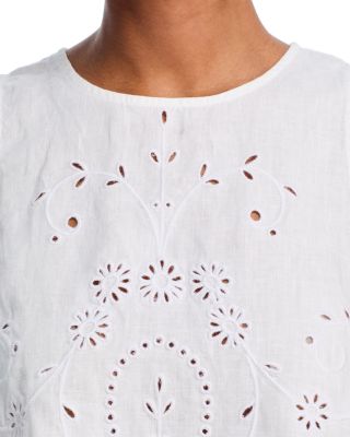 Linen Eyelet Top