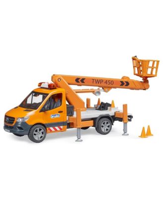 Bruder - 1/16 Mercedes-Benz Sprinter Service Truck with Crane, Basket & Lights & Sounds 02679 - Ages 4 Years +