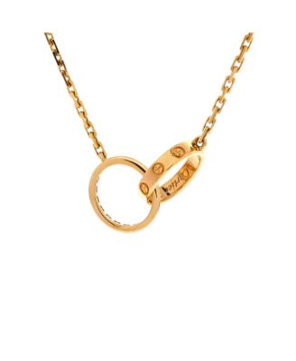 Pre-Owned Cartier - Love Interlocking Necklace 18K Gold and Diamonds
