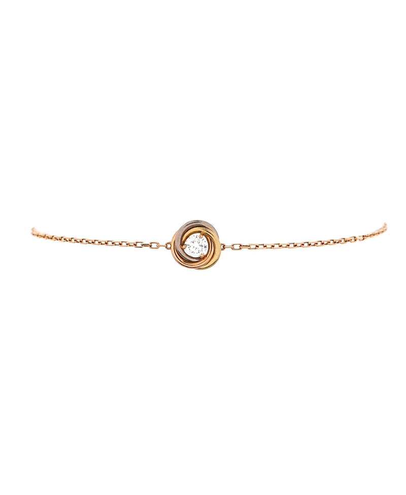 Pre-owned Pre-owned Cartier Cartier Trinity Diamond Chain Bracelet 18k Tricolor Gold And Diamond In K Gold