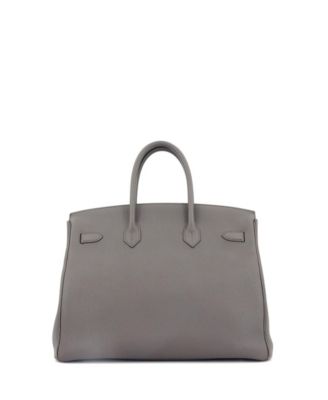 Birkin 35 Handbag Grey Togo with Gold Hardware