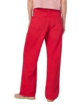 The Ryan High Rise Drawcord Jeans in Cherry Red