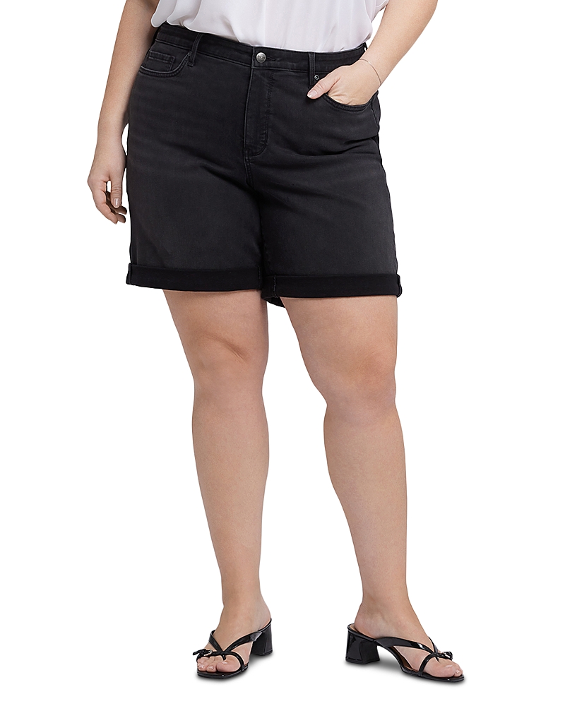 NYDJ PLUS DIANA RELAXED JEAN SHORTS IN CADIZ ROYAL