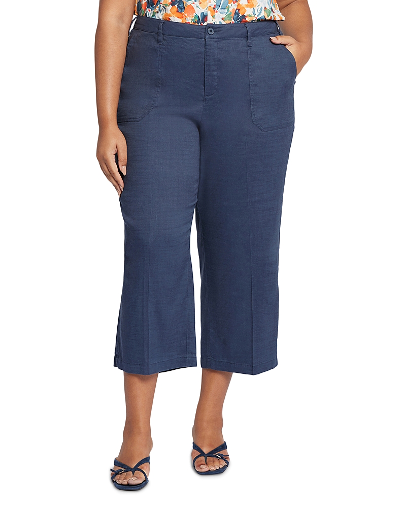 Nydj Plus Wide Leg Cargo Capri Pants