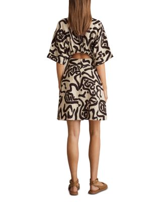 Camelia Mono Print Shirt Dress