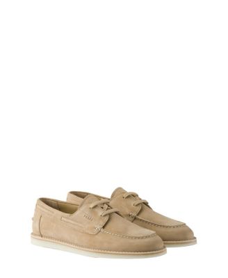 Prada Men's Bleached Suede Boat Shoes | Bloomingdale's