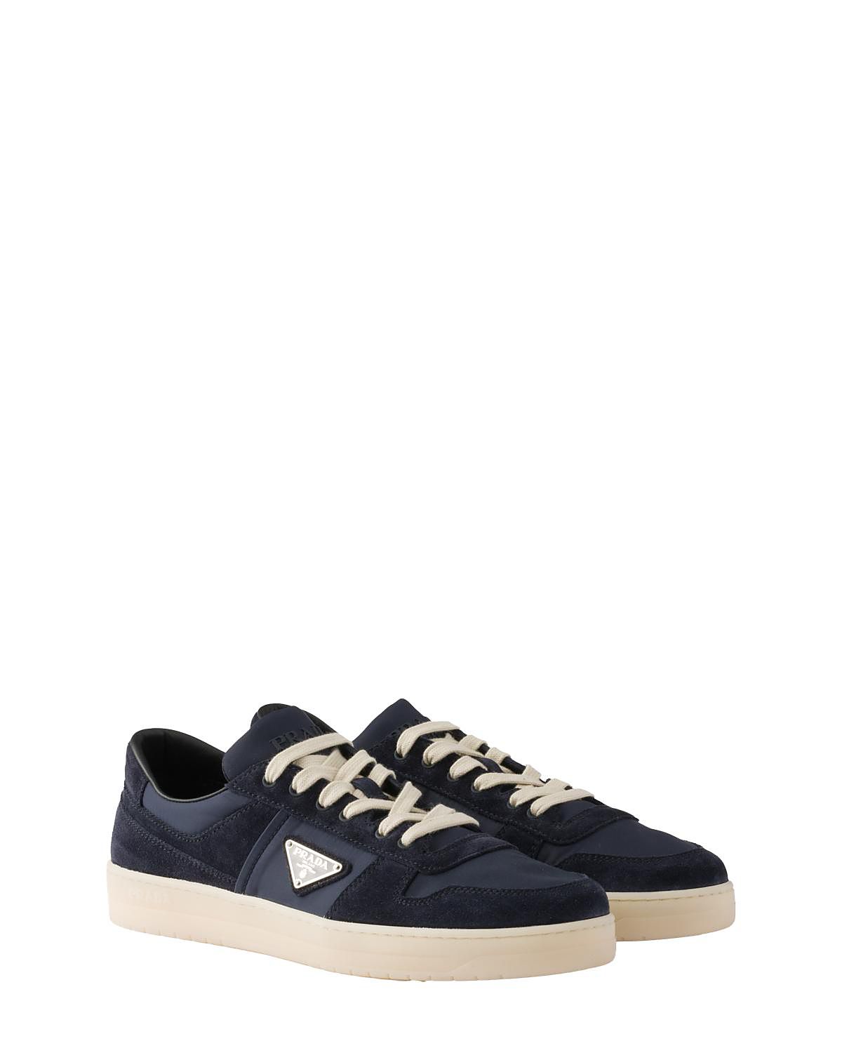 Prada Men's Downtown Re-Nylon And Suede Sneakers