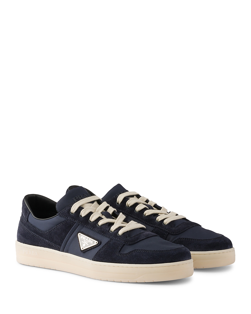 Prada Men's Downtown Re-Nylon And Suede Sneakers