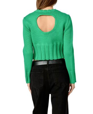 Women's Open Back Cropped Sweater