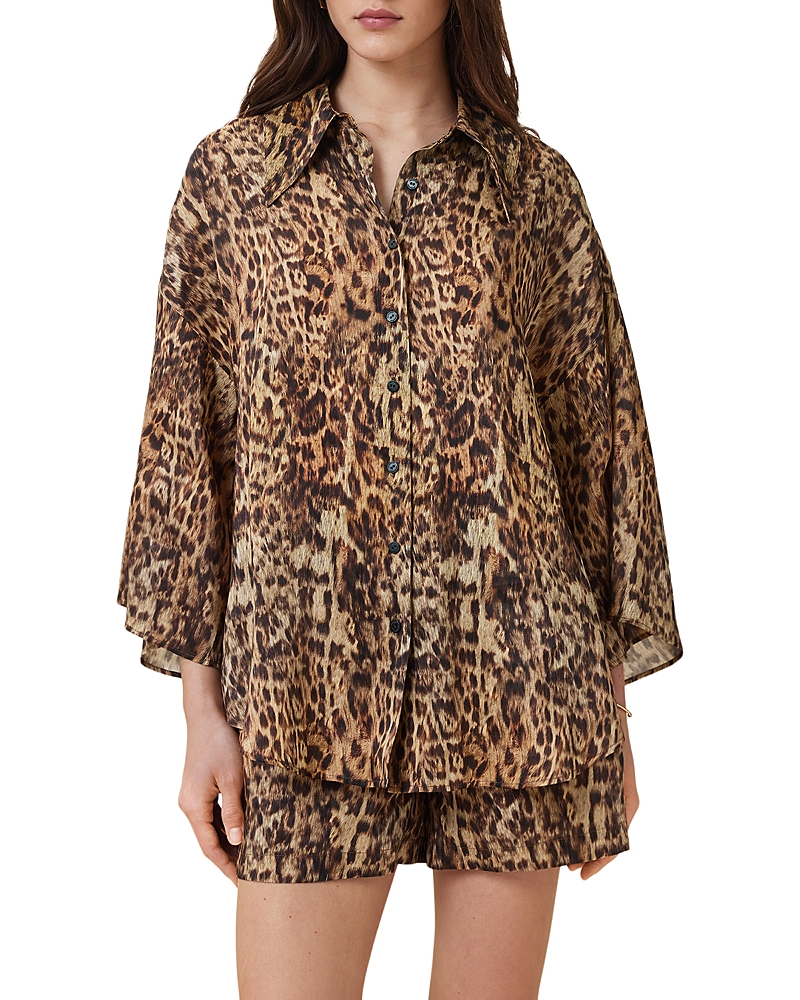 Allsaints Charli Leopard Print Shirt