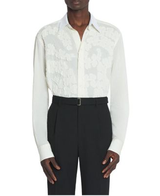  Cotton Voile Shirt with Cut-Outs