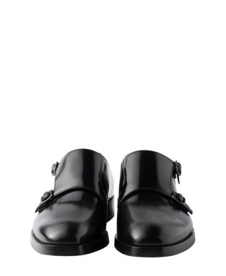 Men's Brushed Leather Double Monk Strap Shoes