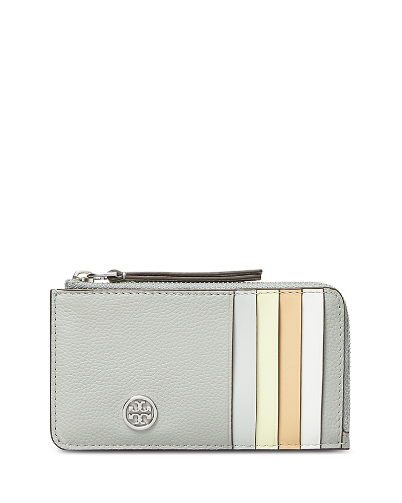 Tory Burch Robinson Pebbled Top-zip Card Case