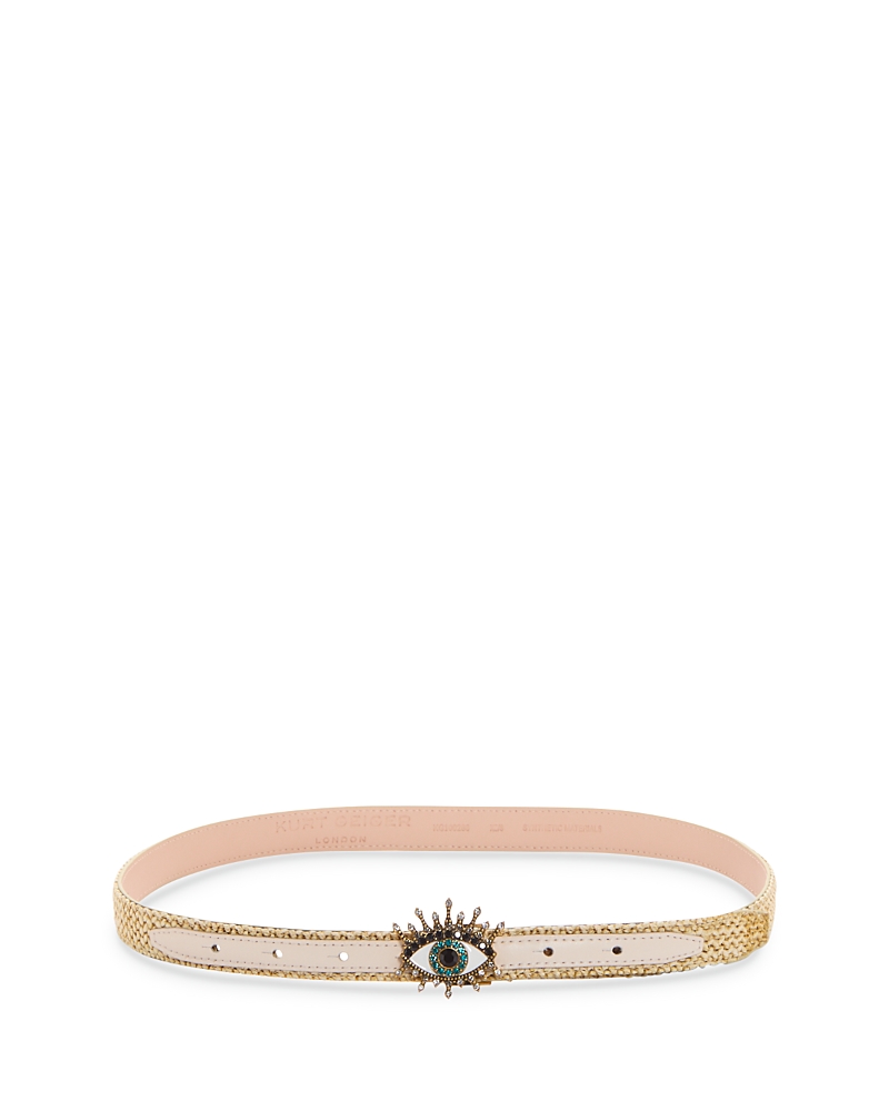 KURT GEIGER WOMEN'S EVIL EYE RAFFIA BELT