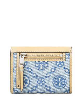 Small T Monogram Coated Canvas Envelope Wallet