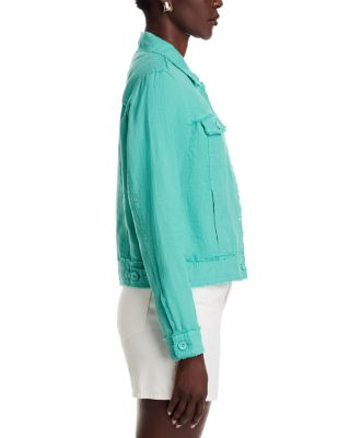 Two Palms Raw-Edge Linen Jacket