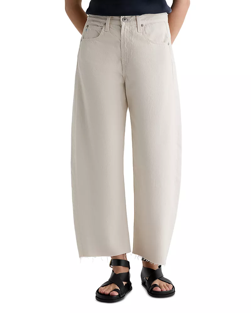 Ag Hattie High Rise Crop Barrel Jeans in Opal Stone