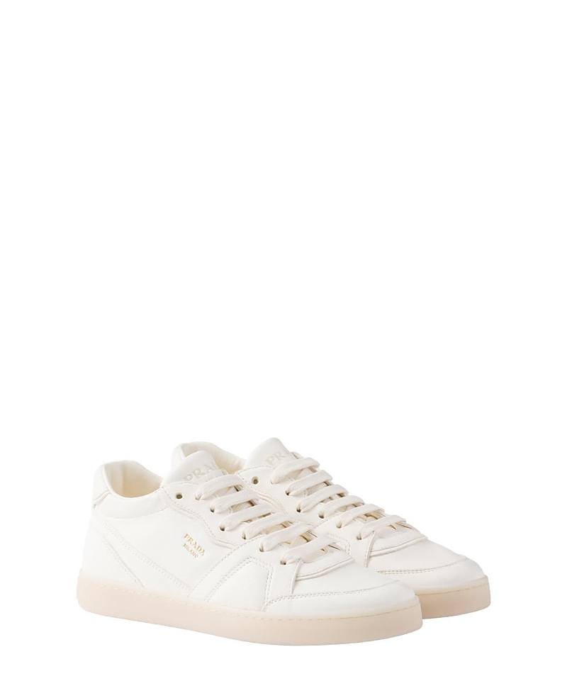 Shop Prada Women's Nappa Leather Sneakers In Neutral