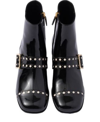  Women's Patent Leather Ankle Boots