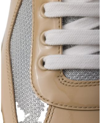 Men's Patent Leather and Technical Fabric America's Cup Sneakers in Neutral