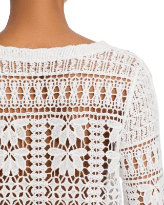Square Neck Crochet Top - Exclusive 