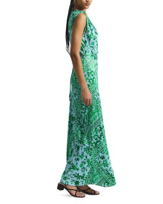 Maritza Watercolor Tile Print Asymmetric Dress