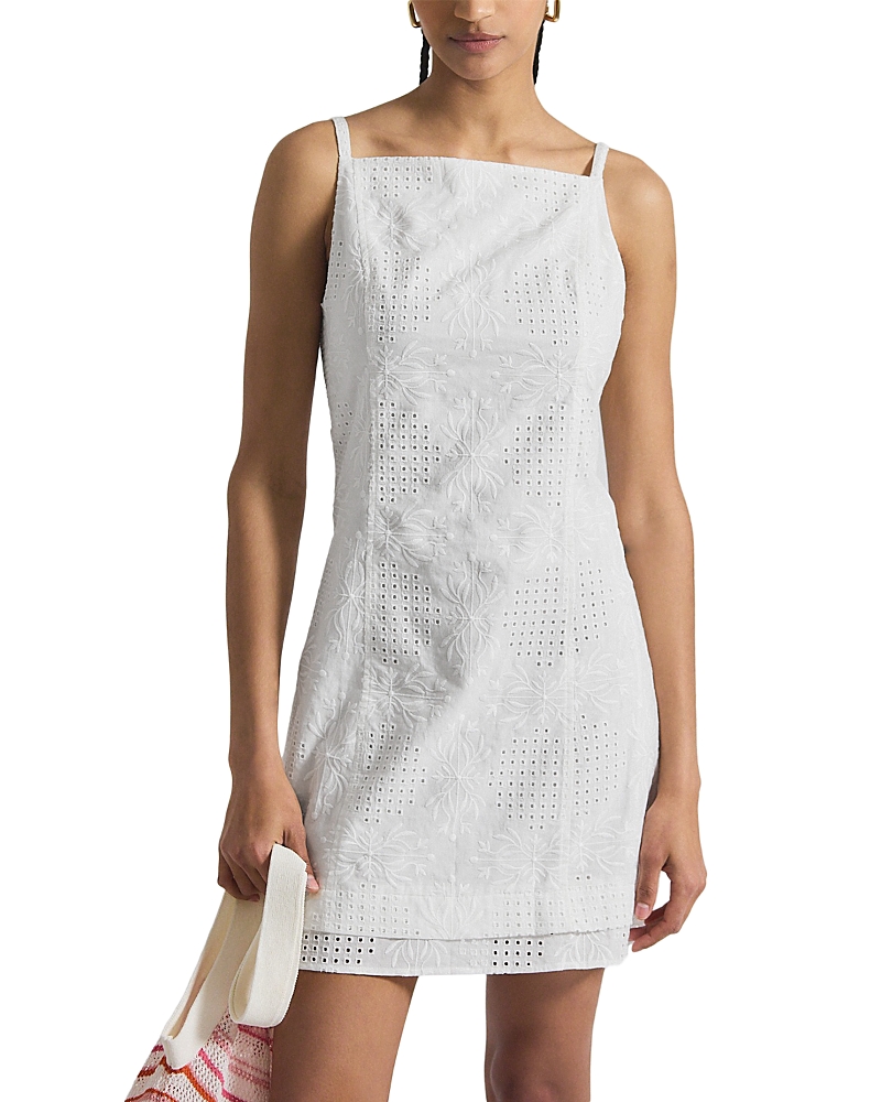 Derek Lam 10 Crosby Sage Garden Tile Cotton Eyelet Minidress